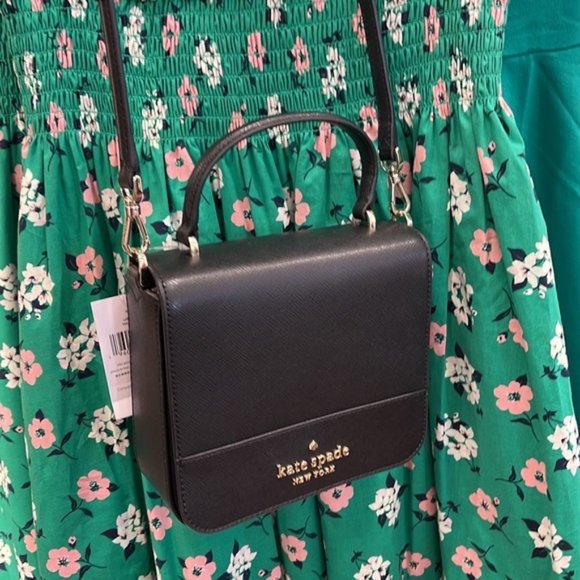 Kate Spade Staci Square Crossbody Saffiano Leather Black - Picture 13 of 16